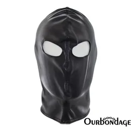 الجمال عناصر ourbondage 2 color pu leather head readts tharness بالكامل hood bondage عيون مفتوحة bdsm زي الرجال امرأة مثير ألعاب