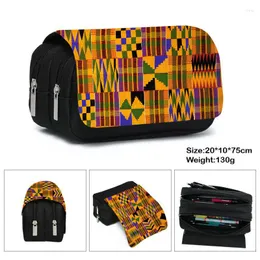 Bolsas de cosméticos Bolsa de lápis African Print Woman Black Afro Boy Girl School Estudar estações de armazenamento Caso de armazenamento Presente Presente