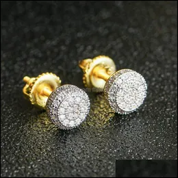 Hoop Huggie 925 Sterling Sier Earrings Mens Hip Hop Jewelry Iced Out Diamond Stud Style Elings Gold Women Women