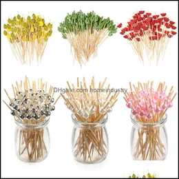 Disposable Dinnerware Disposable Dinnerware 100Pcs 12Cm Wooden Tootick Colorf Cocktail Skewer Picks Fruit Snack Bamboo F Homeindustry Dh90D