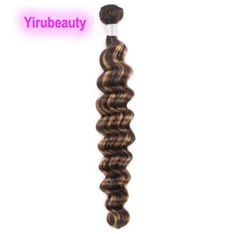 Peruwiański P4/27 Podwójne wątki Kolor fortepianowy Jedwabiście proste Włosy naturalne Body wave Kinky Curly Luźne Głębokie 10-30 cali 4 27