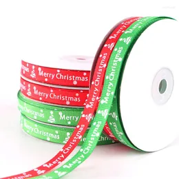 Christmas Decorations 1Roll 22M 1cm Ribbon Grosgrain Decorative Gifts Wrapping Bags Box Packing Satin Handicrafts