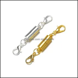 CLASPS Hooks Nyaste Sier/Gold Plated Magnetic Magnet Necklace Clasps Cylinder formad för armbandsmycken DIY 319C3 Drop Mjfashion Dhntd