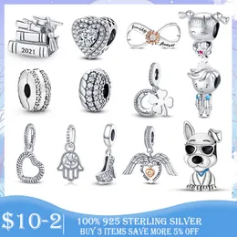 925 Silver Charm bead fit Pandora Charms Bracelet compass 2022 Graduation Books charmes ciondoli DIY Fine Beads Jewelry