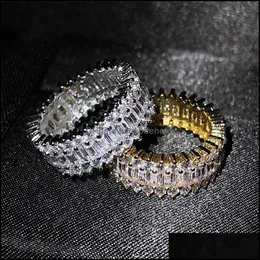 Eheringe Eheringe Luxus Ewigkeitsring Silber Fl Inlay Zirkon Mode Übertreibung Schmuck Für Frauen Verlobungsgeschenke 3553 Q2 Dh0Id