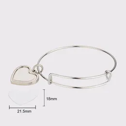 Sublima￧￣o Bracelete de metal Pingente de transfer￪ncia t￩rmica Branco de joalheria Bracelets Bracelets brancos em branco DIY Presente personalizado A02