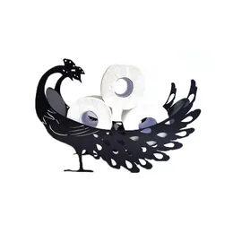 Metal products peacock paper towel holder living kitchen dining room bathroom creative design home accessories black bird series293o