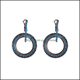 Charm Fashion Diamonds Geometry Circle Rhinestone Stud ￶rh￤ngen Kvinnor Hoop Jewelry Drop Delivery 2021 Yydhome Dhauw