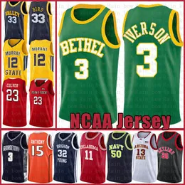 Iverson NCAA Bethel High School Kyrie Stephen 30 Curry Irving Dwyane 3 Wade LeBron 23 James Basketball Jersey Leonard Russell