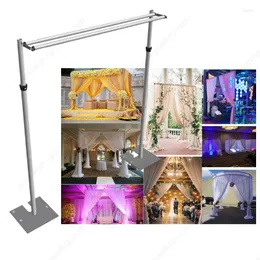 Party Decoration Adjustable Double Crossbar Backdrop Frame Kit Pipe Drape Wedding Birthday Valentine's Day Arch Curtain Stand