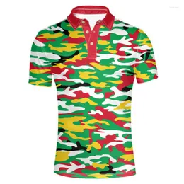 Polo da uomo Guyana Youth Student Fai da te Nome su misura gratuito Numero Camicia Nazione Bandiera Paese Gy College Stampa Po Logo Abbigliamento casual