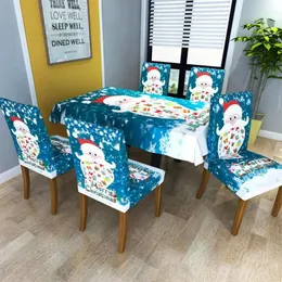 Chair Covers HobbyLane Digital Printing Stretch Cover/Dining Table Cover Home Kitchen Christmas Decoration Use