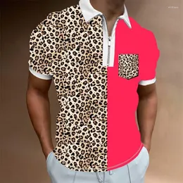 Polo da uomo a righe sfumate 3D con stampa integrale Camicia con cerniera Manica corta Streetwear Vocazione Sport Casual Uomo Taglie forti