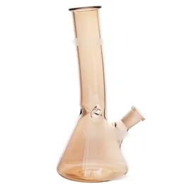 7.8" Hookahs Bent Neck Becker Bong Light Brown Water Pipe Bongs Heavy Glass With Downstem 14mm Glass Bowl