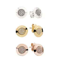 Women Stud Earrings Silver Gold Plated Pandora Style Fashion Jewelry European For Girls Gifts E002