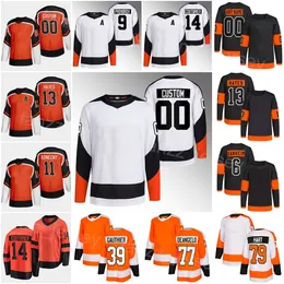 2023 Reverse Retro Hockey 39 Cutter Gauthier Jersey 14 Sean Couturier 11 Travis Konecny ​​13 Kevin Hayes 9 Ivan Provorov 79 Carter Hart 77 Tony DeAngelo Man Woman Youth