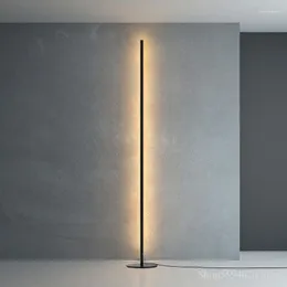 Lampy podłogowe Nordic Minimalist LED Stojący salon Czarny/Złoty aluminiowy Lamparas Udekoruj Luminaria