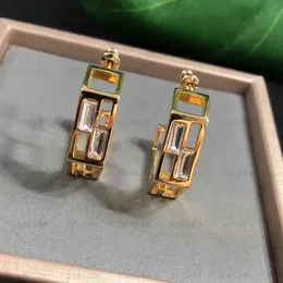 Luksusowy diamentowy kolczyki projektant biżuterii złotą literę modę stadniny kobiety urocze kryształowe kolczyki miłosne męskie prezenty 925 srebrne z pudełkiem nowe