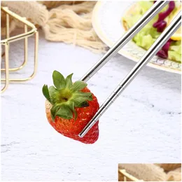 Chopsticks Four Colors Sushichopstick Long Short Stainless Steel Chopsticks Mticolor Solid Color Kitchen Home Accessory 1 25 Dhgarden Dhfto