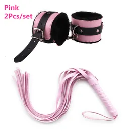 Bondage Slave Set di manette in pelle Corda Body Slap Strap Sculacciata Beat Nappa Frusta per BDSM Gioco per adulti Lash Flog Strumento Giocattolo del sesso 221130