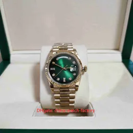 BP Factory Unisex Watches Top Quality A2836 36mm 128238 Green Diamond Dial 18k Yellow Gold Watch ETA 2836 Rörelse Mekanisk automatisk Herrens kvinnors armbandsur