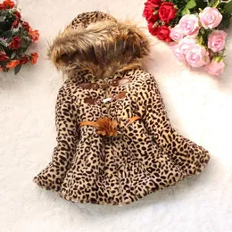Daunenmantel Kinder Winter Leopard Kunstpelz Kragen Herbst Blume Warm halten verdicken Kinderkleidung Mädchen Jacke Oberbekleidung Kleidung 221130
