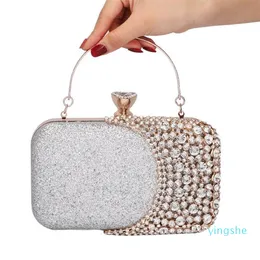 Kvinnakv￤ll Clutch Bag Gorgeous Pearl Crystal Beading Bridal Wedding Party Bags Crossbody Handbags1828994