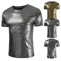 남자 T 셔츠 남자 반바지 2022 Eurocode Summer Short Short Sleeve Glossy 티셔츠 패션 트렌드 폭군 골드 탑