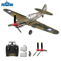 ElectricRC Aircraft P40 Fighter 400mm Wingpan 4ch 6Axis Gyro OneKey Uturn Aerobatic RTF Airplane Outdoor Toys 221201