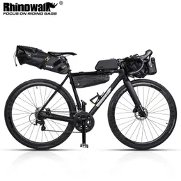 Borse laterali Borse Rhinowalk Bicicletta Set o 1 pezzo Manubrio impermeabile Borsa laterale Telaio Tubo superiore Sella MTB Ciclismo a lunga distanza 221201