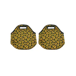 Scatole per il pranzo Borse All'aperto Borsa da picnic Pianta Girasole Stampa Raffreddatori insati Tote pranzo Neoprene Organizzatore alimentare impermeabile Dhgarden Dhkdp