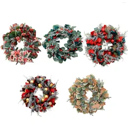 Flores decorativas Christmas Wreath Garland Garland Garden Artificial Pines Burries Rattan