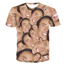 Hip Hop Sportwear Punk Casual Lose Track Hosen Herbst Männer Coole Druck Berühmte Schauspieler Nicolas Cage 3d T-shirt 006