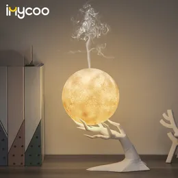 Essential Oils Diffusers 880ML Ultrasonic Moon Air Humidifier Aroma Oil Diffuser LED Night Lamp USB Mist Maker Humidificador Christmas Gift 221201