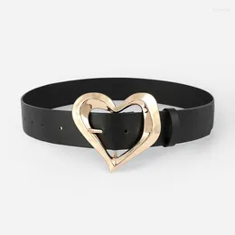 Belts Designer Women High Quality Versatile Casual PU Leather Black Belt Jeans Dress Waistband Fashion Heart Cutout Girdle