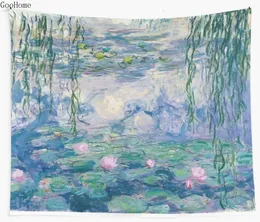 Tapestries Water Lilies Claude Monet Fine Art Wall Tapestry Cover Beach Towel Throw Blanket Picnic Yoga Mat Home Decoration 221201