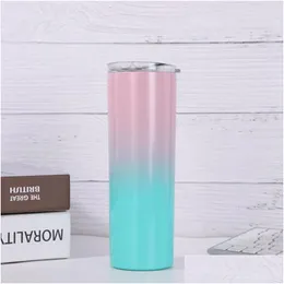 Tumblers 20Oz Tumbler Color Changing Stainless Steel Straight Cylinder Mugs With St Slid Lid Insated Water Bottle 571 R2 Dro Dhgarden Dht34