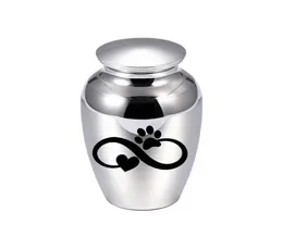 Infinite Dog Paw Print Pendant Small Cremation Urn For Pet Ashes Keepsake Exquisite Pet Aluminium Alloy Ashes Holder 5 Colors4469969