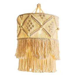 Tapissries Nordic MacRame Woven Tapestry Lampshade Boho Hanging Lamp Cover Takhängen Ljus för hem sovrum ljuskronor dekorativa 221201