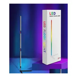 Lampy podłogowe Lampa podłogowa WiFi Bluetooth RGB jasne kolorf do salonu domowe światła stojące