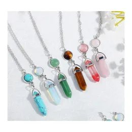 Colares de pingentes coloris colares geom￩tricos pingentes de pingentes de pedra natural de pedra de pedra natural para mulheres j￳ias de moda Deli Dhllg