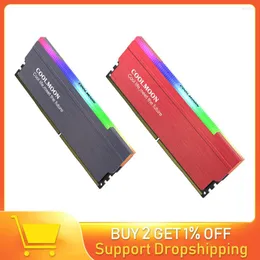 Datorkablar Coolmoon Aluminium Alloy RAM VￄNGLING RADIATOR KYLNING SYPK SKYLT KYLARE FￖR DDR3 DDR4 Desktop Memory Support RGB Controller