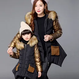 Płaszcz Down 2 10 -letni Baby Girls Winter Jacket Children Futro z kapturem szwy z kołnierzem Modna Moda Gruba ciepła odzież wierzcha odzież 221130