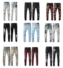 Amirr Designer Jeans da uomo Jeans skinny strappati strappati Fashion Mens Jean Slim Motorcycle Causal Men Denim Pants