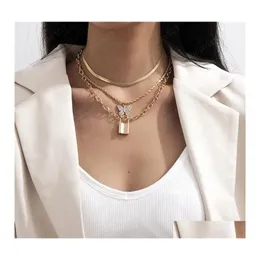 H￤nge halsband diamantfj￤ril tassel vridkedja mti lager l￥s h￤nge halsband kvinnor legering tjock smycken droppleverans halsla dhh1e