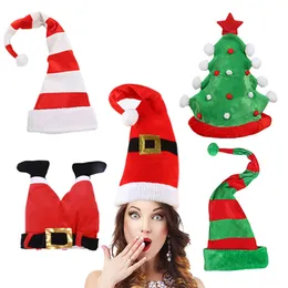 Party Hats 1Pcs Funny Party Hats Christmas Hats Long Striped Felt Plush Elf Hat Holiday Theme Hat Christmas Party Spoof Head Decorations 221201