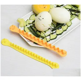 Egg Tools Home Wave Type Egg Cutter Kitchen Cooking Accessories Pure Color Lace Boiled Eggs Slicer 2 Pcs Set Diy Easy Touse 7Ek J2 D Dhsqr