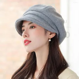 Berretti Chic Berretto da donna spesso stile inglese cappello ottagonale a tesa corta