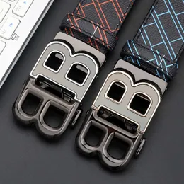 Fashion Men Belt Designer Brand Letter Auto Button Business Belt Youth Printed Head Level Jeans Pants Belt 3,5 cm bredd