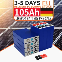3.2V 105AH 8/16st Grad A Ny laddningsbar litiumjärnfosfat Batteri DIY 12V 24V 48V RV Båtsolsystem Fastleverans EU